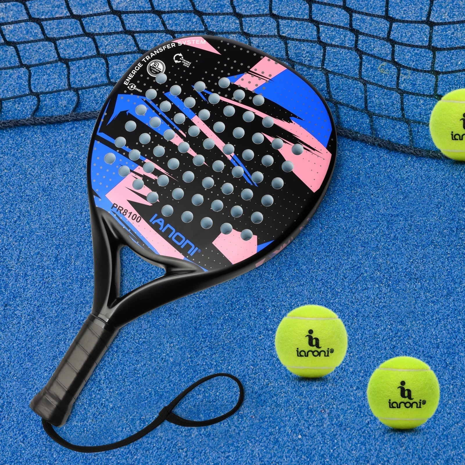PadelProFlex - Raquette de padel en fibre de carbone à noyau EVA