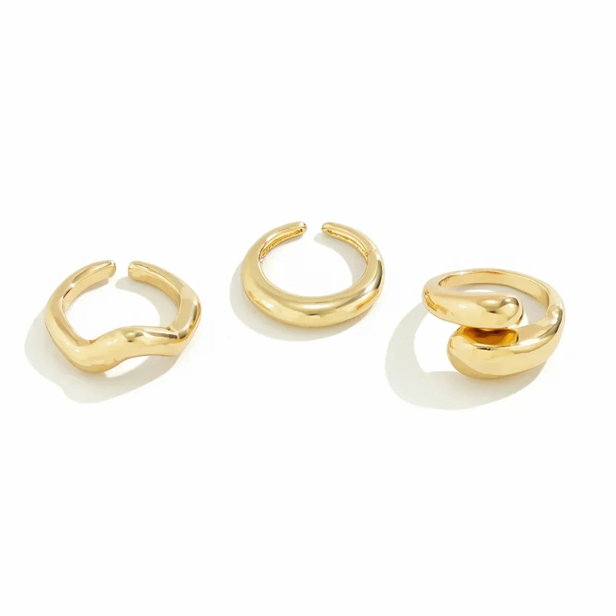 EleganceGold - Collection de 3 bagues serpent vintage