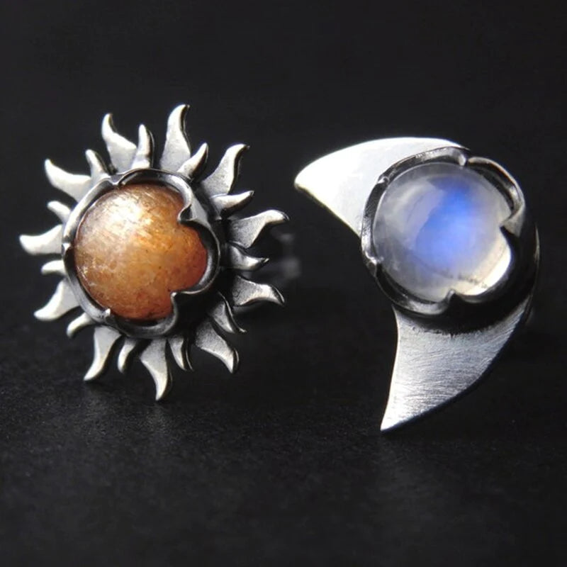 Boucles d'oreilles soleil et lune envoûtantes