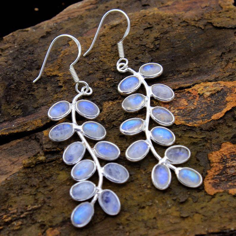 Jante - Boucles d'oreilles pierre de lune lumière nocturne