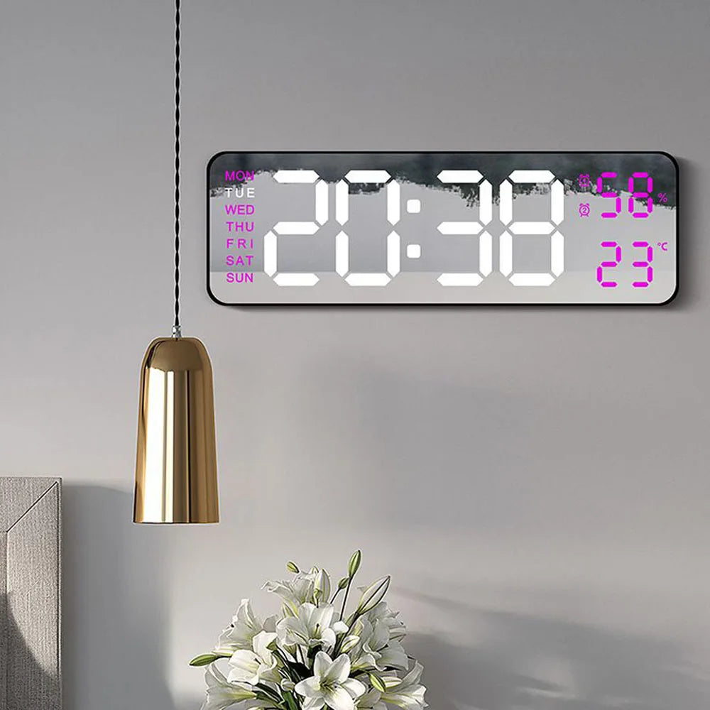 TimeGlow Clock - Réveil Numérique LED avec Température et Calendrier