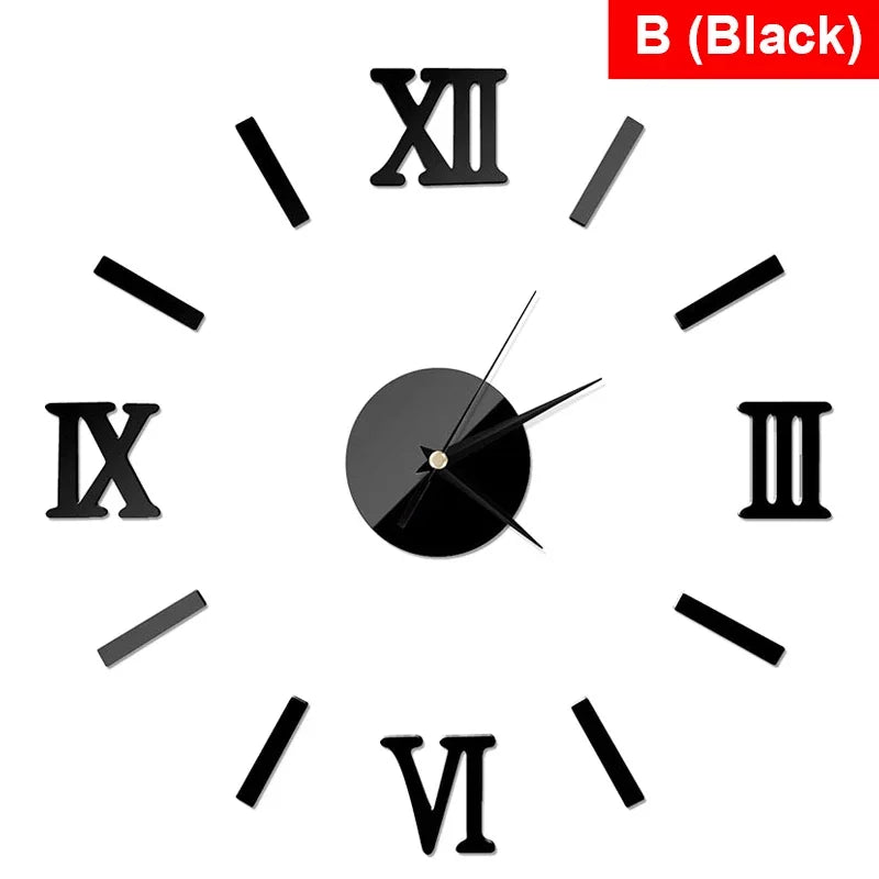 RomanTime 3D Clock - Horloge murale moderne a chiffres romains a composer
