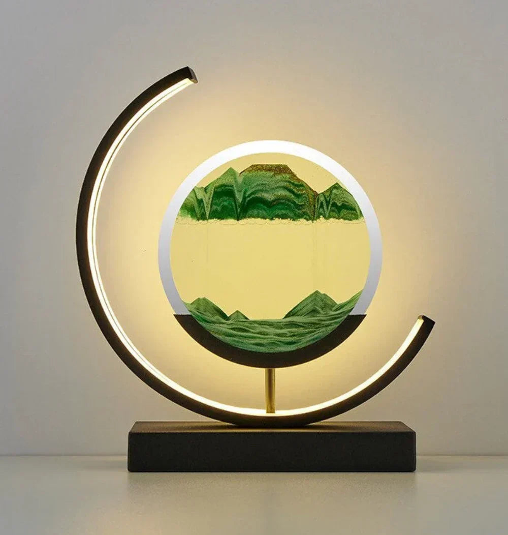 SableLumière | Élégante Lampe Decorative pour Salon en Sable Apaisant 1