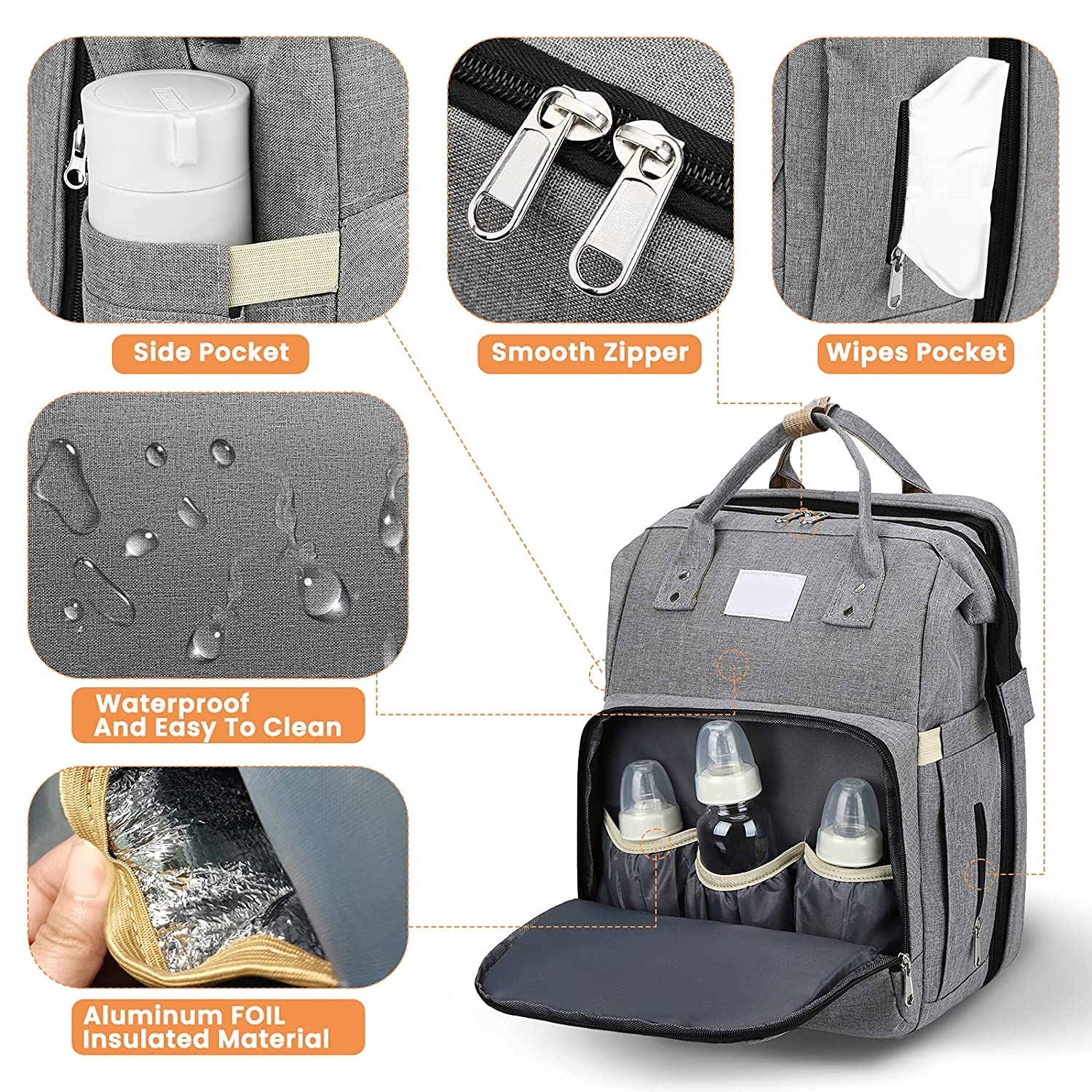 Sac à Langer Beaba | Sac à Dos à Langer avec Berceau Portable | Pratique et Élégant pour Mamans Actives 2