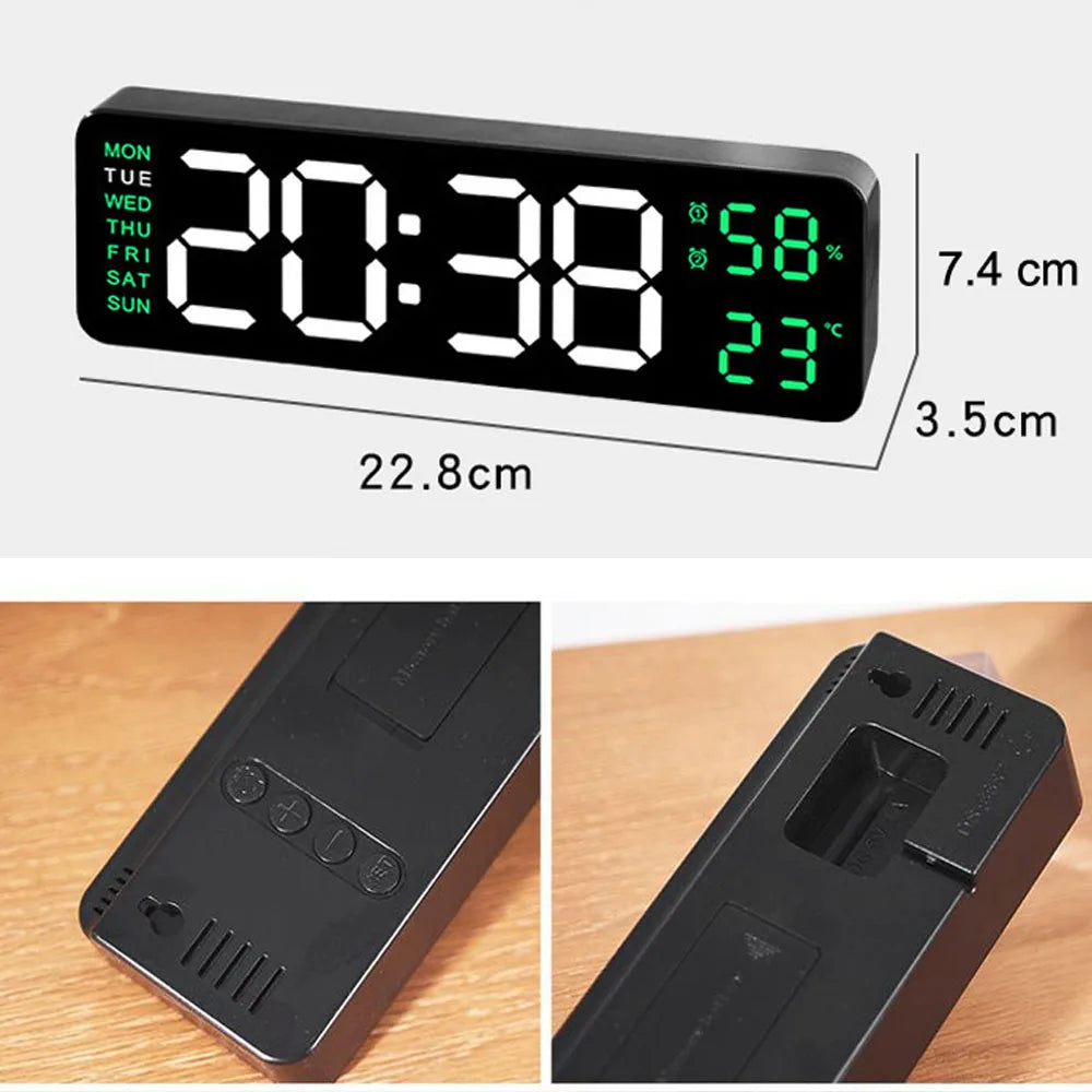 TimeGlow Clock - Réveil Numérique LED avec Température et Calendrier