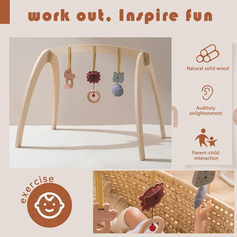 Montessori RattleFrame - Portique Bois Hochets pour Bébé