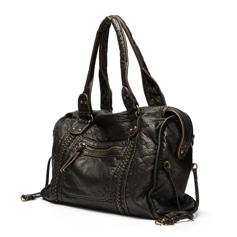 NoirClass - Sac À Main Cuir Noir Élégant