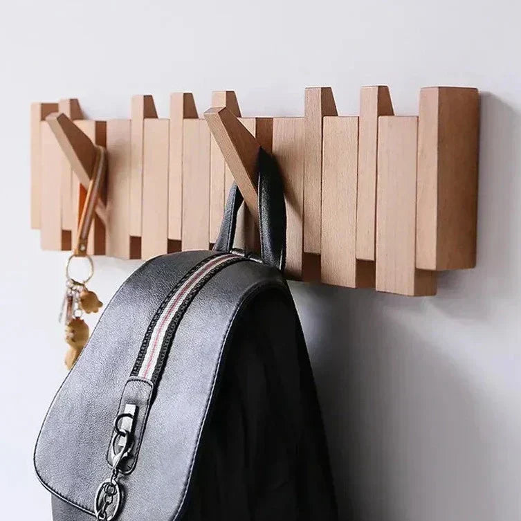 HarmonyHook - Porte-Manteau Mural en Bois Réglable et Élégant