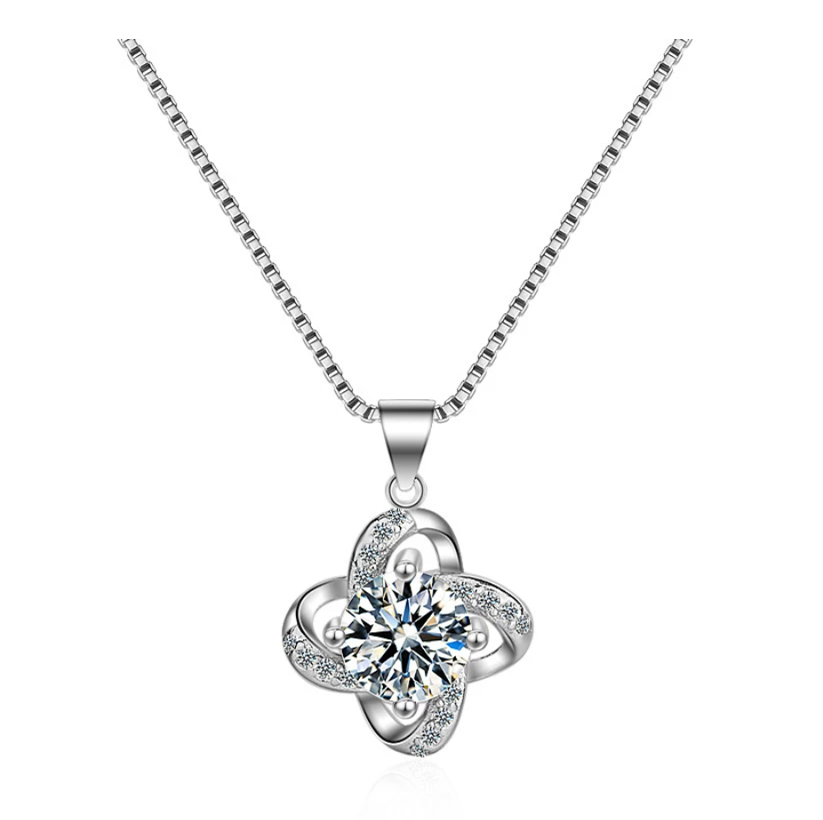 Parure Nœud d'Amour Collier et Boucles - Cadeau