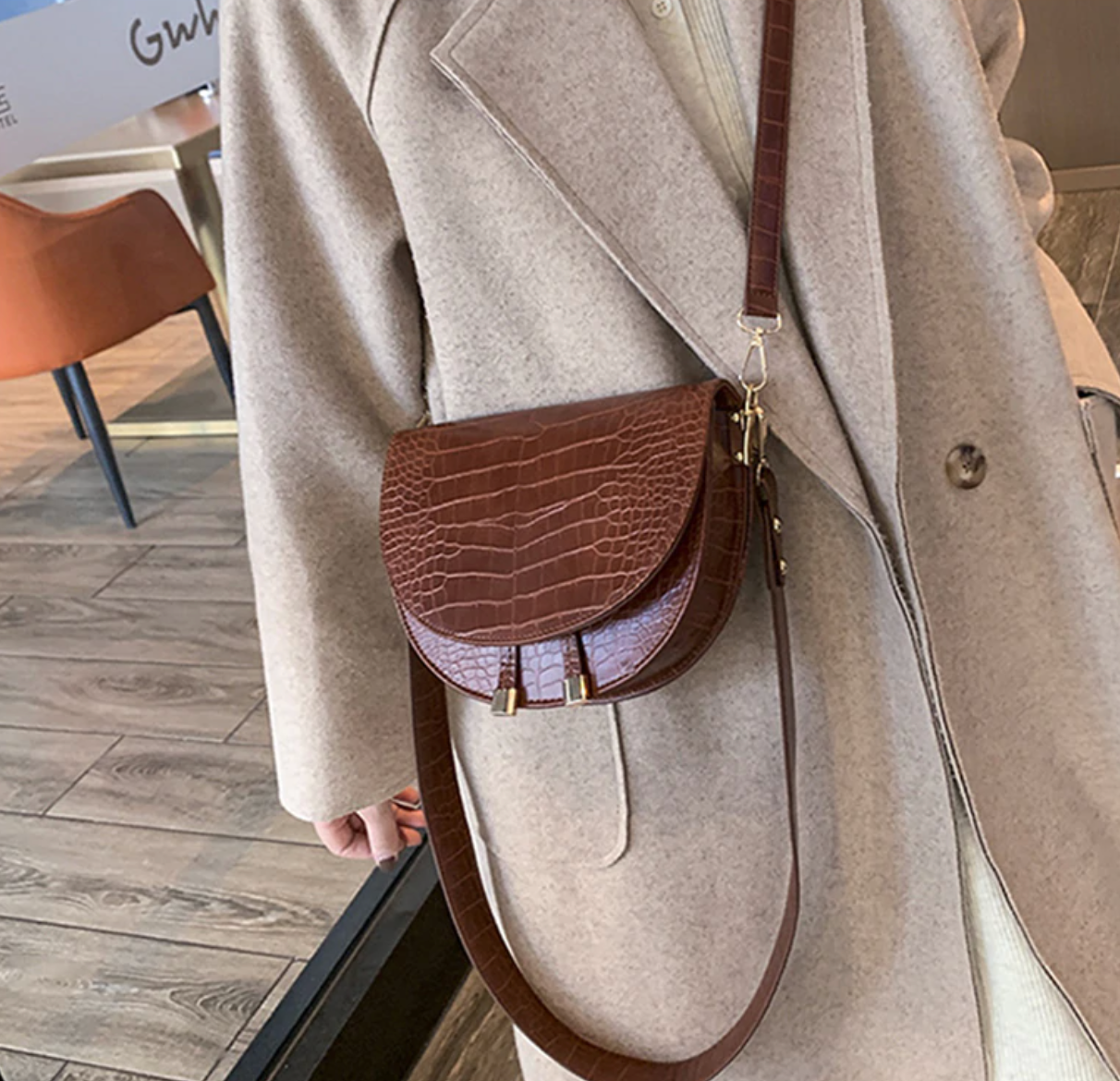 Chelsey Crossbody Bag - Sac Bandoulière Imprimé Crocodile