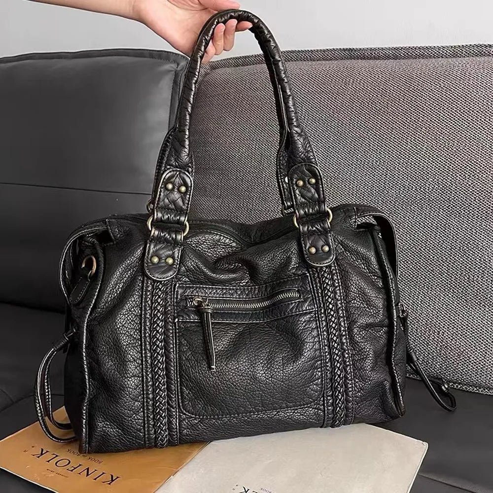 NoirClass - Sac À Main Cuir Noir Élégant