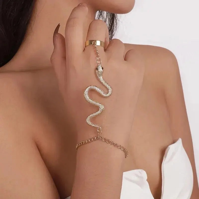 SerpentElegance - Set luxe bracelet et bague serpent