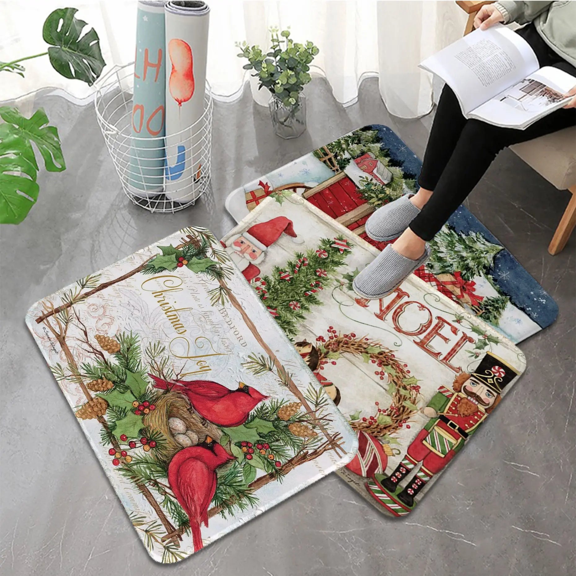 FestiveWelcome - Paillasson de Noel Luxueux pour votre Entree
