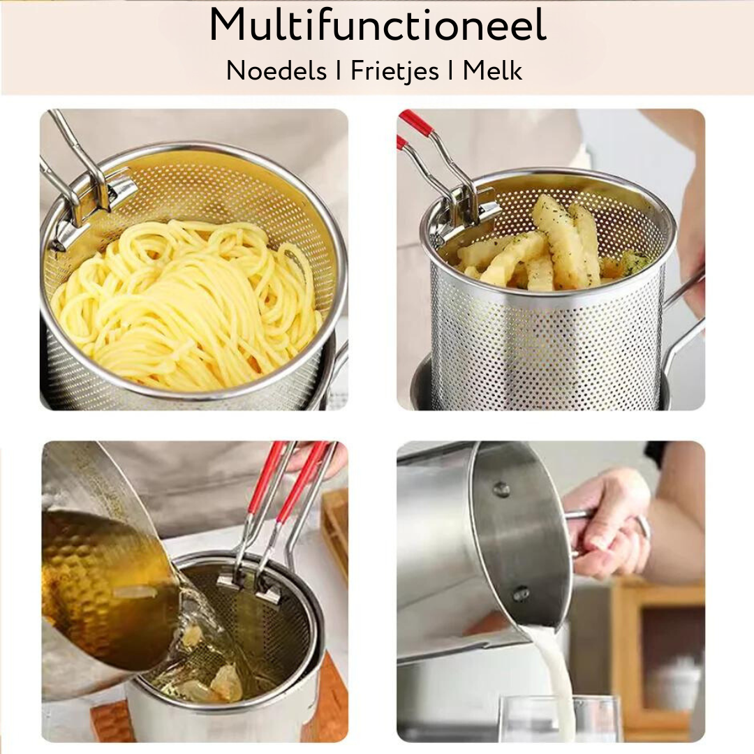 CrispMaster - Friteuse Compacte en Inox pour Snacks Croustillants