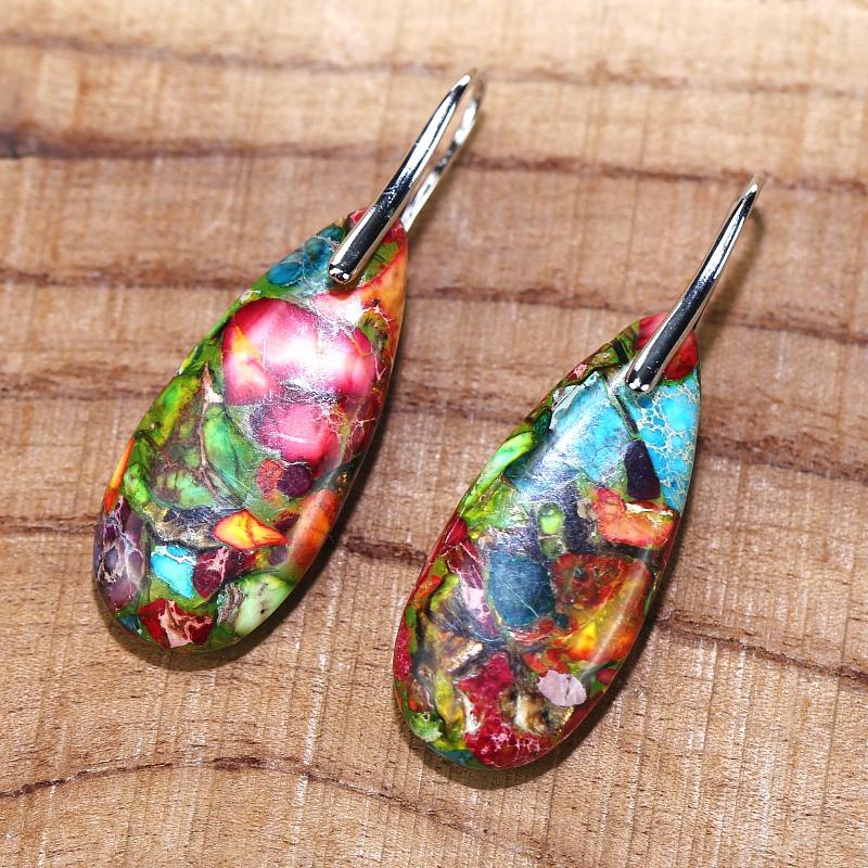 JasperDrop - Boucles pendantes en jaspe naturel
