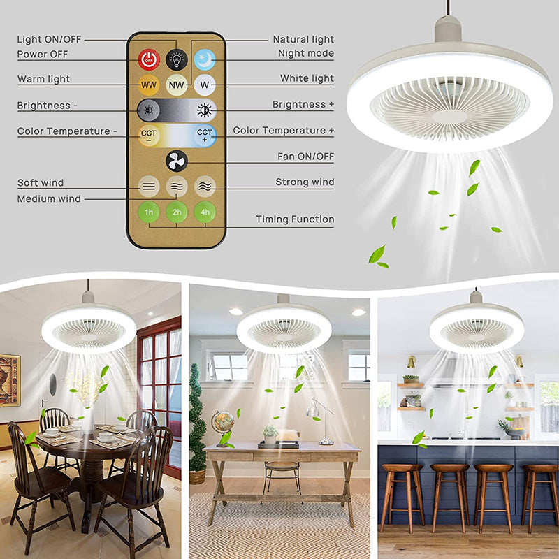 BreezeGlow Fan Light - Ventilateur de Plafond avec Télécommande