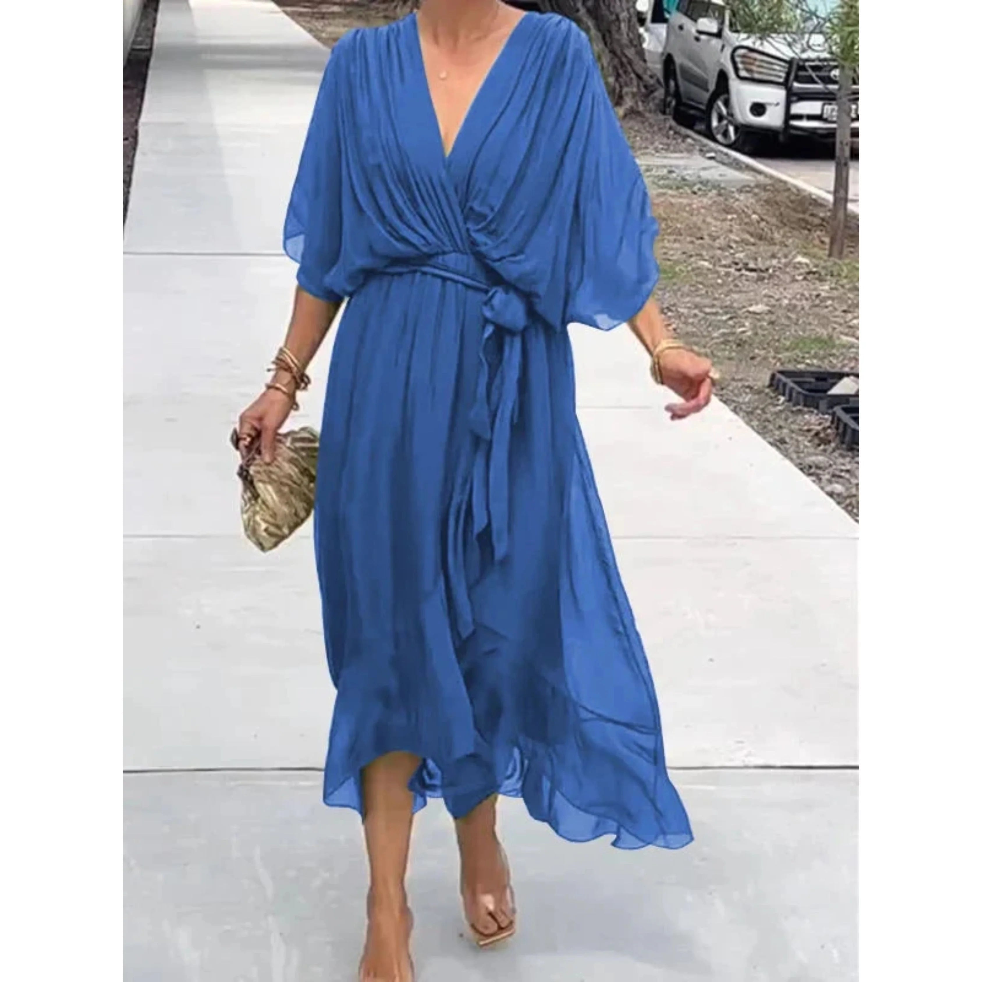 Sophie | Élégante Robe Col V en Mousseline de Soie 6