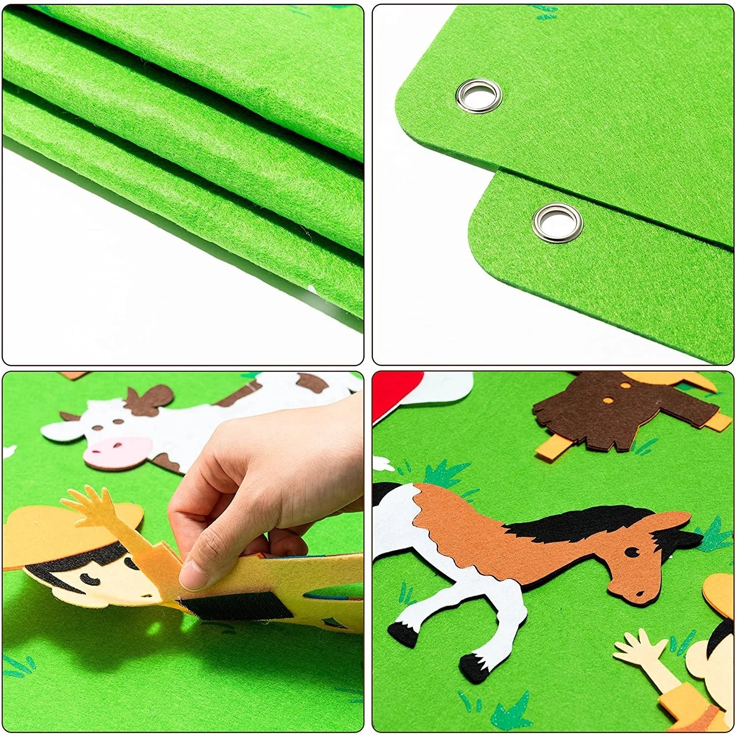 Tableau Éducatif en Feutre d'Animaux | Textures Colorées pour Apprentissage Interactif des Enfants 1