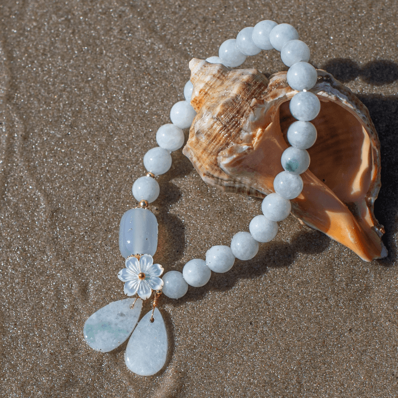 Serenity - Bracelet en jade, perles de jade vert naturel