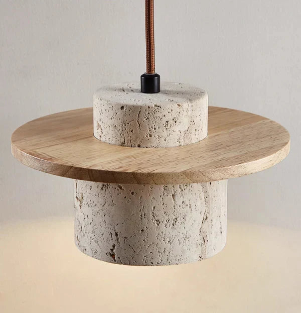 TerraLuxe | Élégant Lustre en Travertin Design Rétro pour Salle à Manger 0