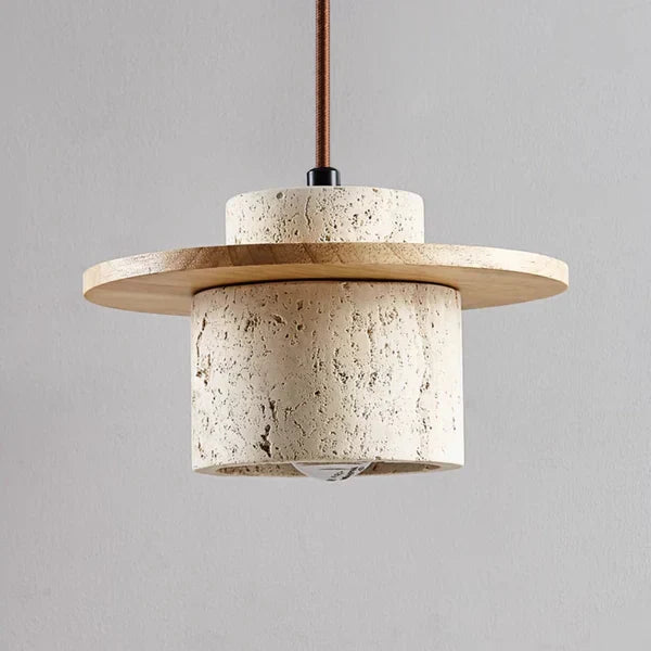 TerraLuxe | Élégant Lustre en Travertin Design Rétro pour Salle à Manger 3