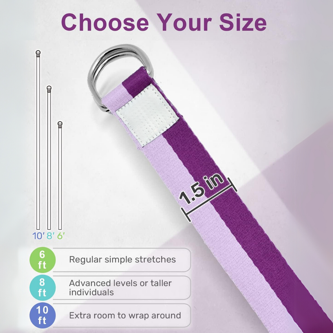 FlexFit – Sangle de Yoga Réglable avec Anneau en D