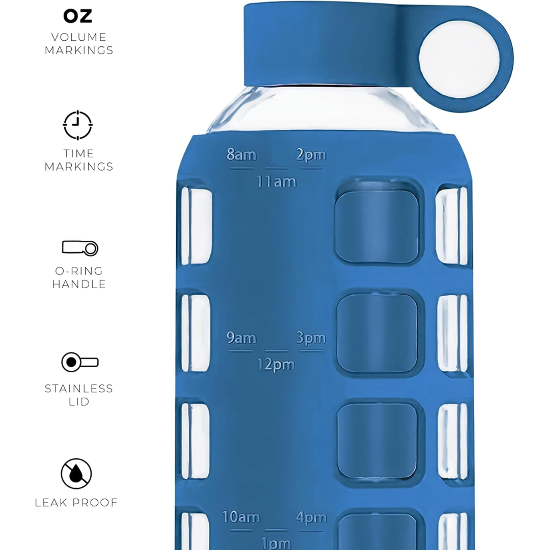 HydraFlow - Gourde Verre Indicateur Temps Protection