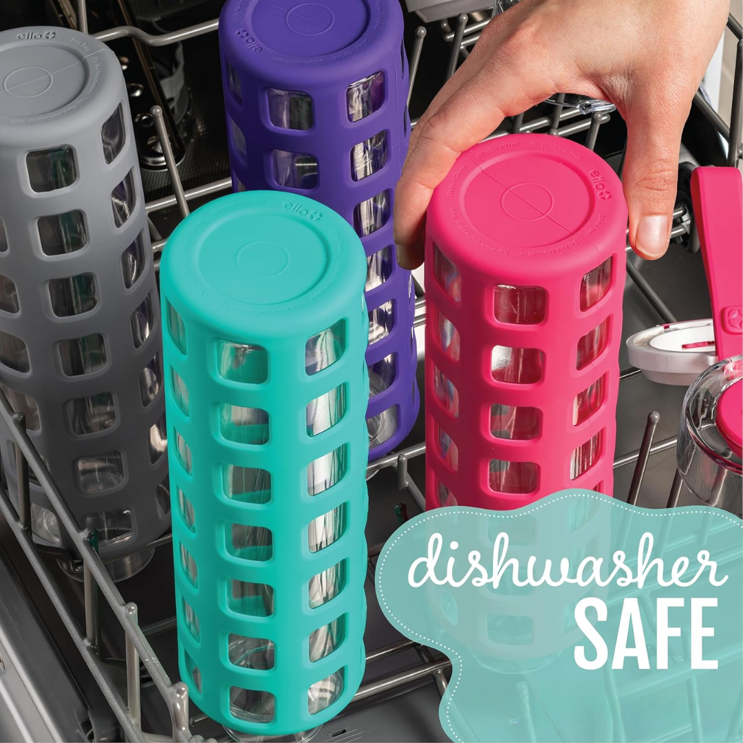 PureSip - Gourde en verre durable avec couvercle flip