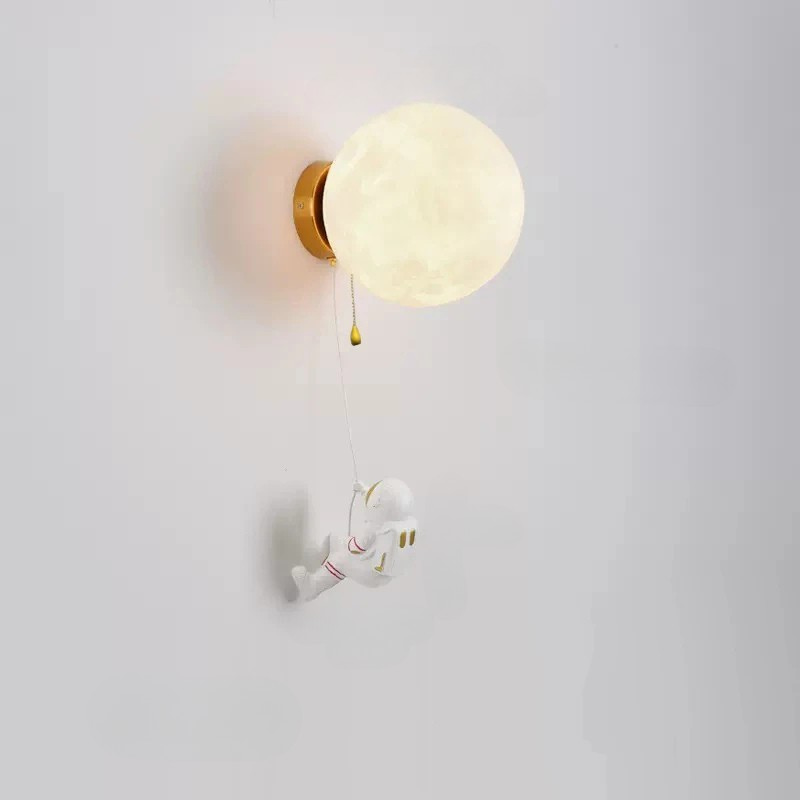 LunarGlow - Applique Murale Astronaute en Forme de Lune