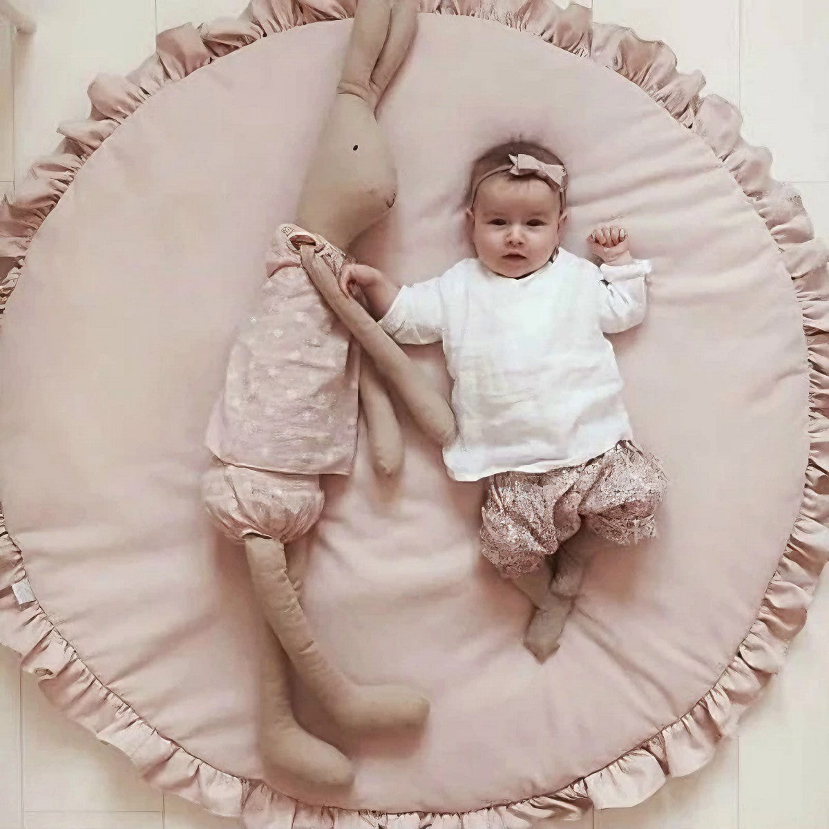 CozyCotton Round Mat – Tapis Jeu Coton Doux Bébé