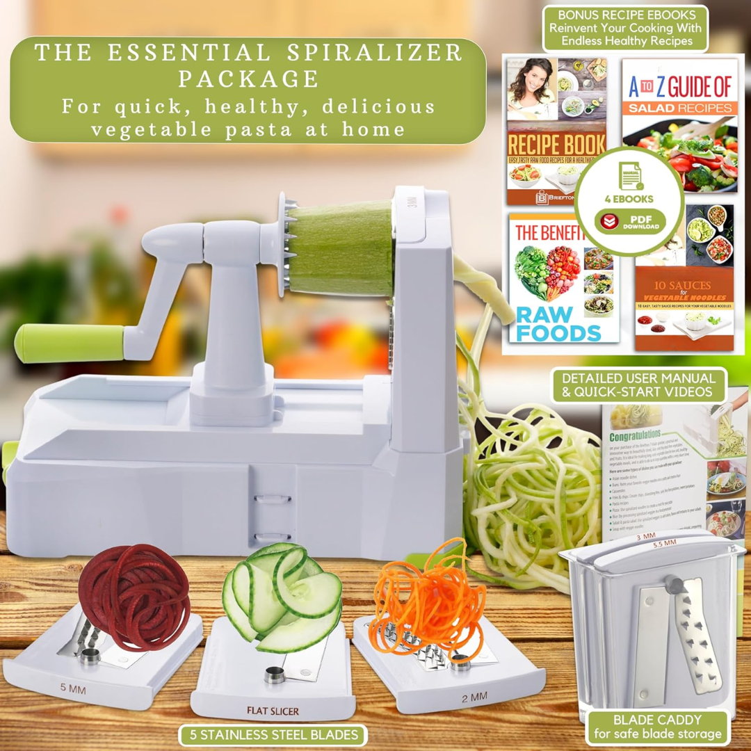 SpiralSlice – Spiraliseur Légumes Robuste 5 Pièces