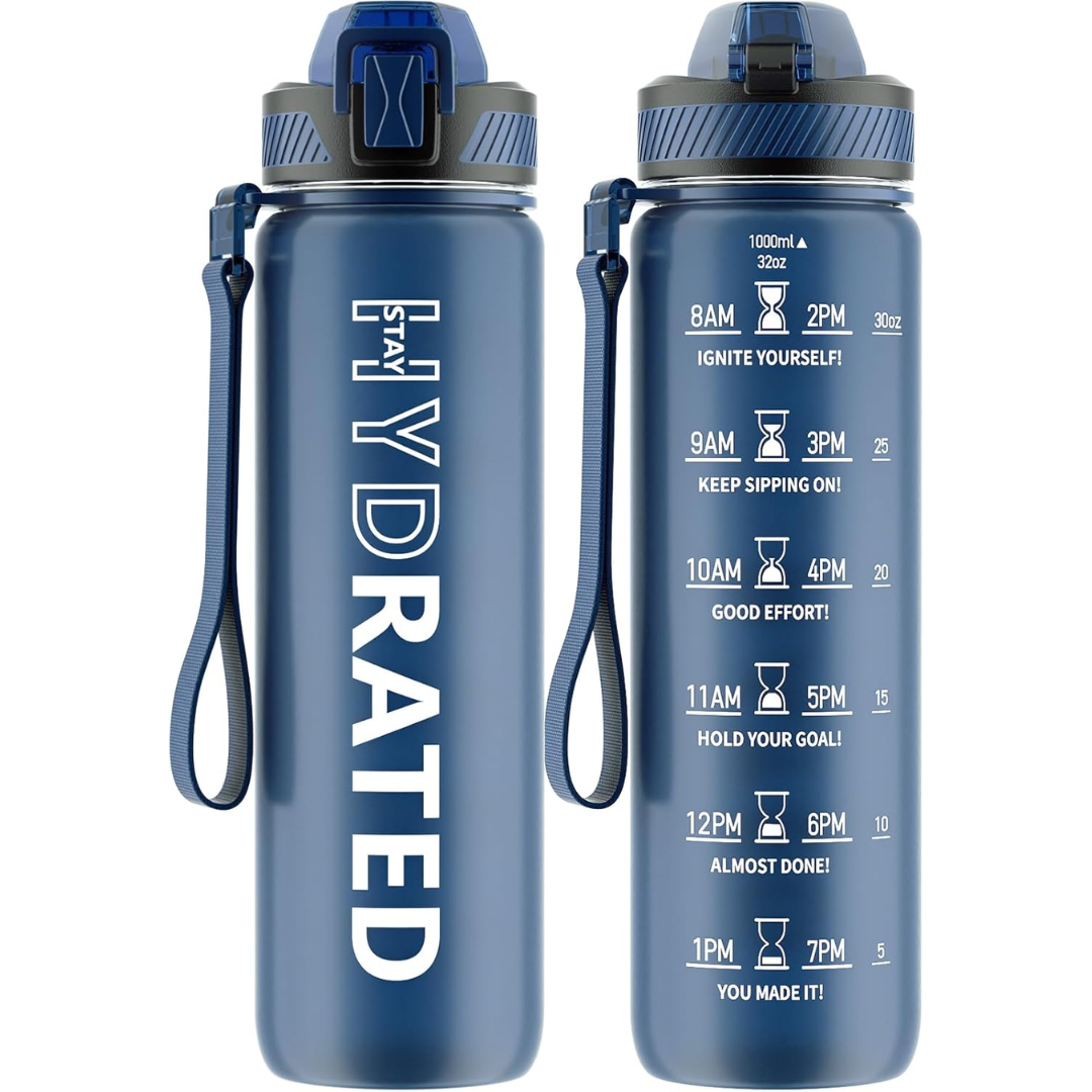 HydraFlow – Gourde Sport Motivante avec Paille