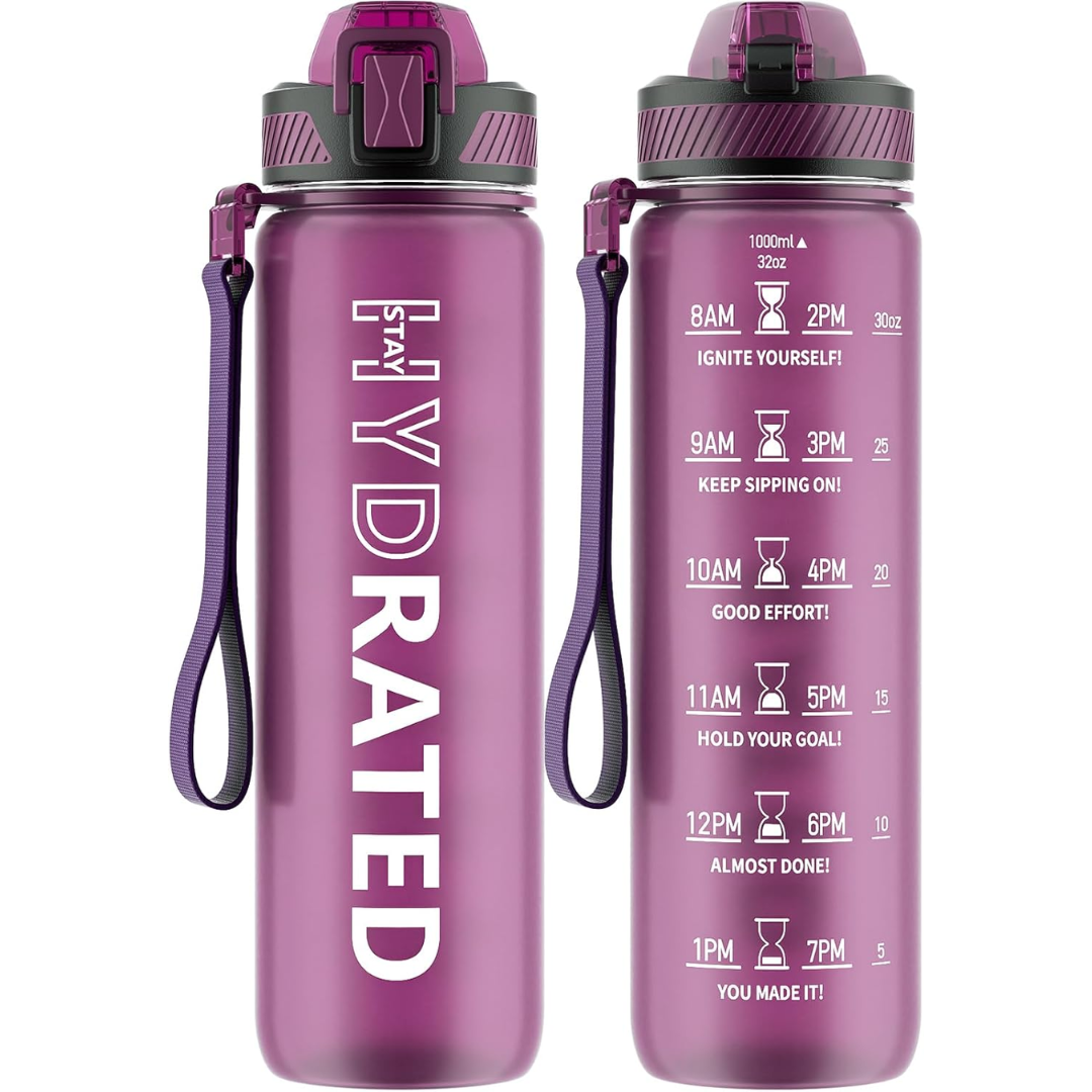 HydraFlow – Gourde Sport Motivante avec Paille