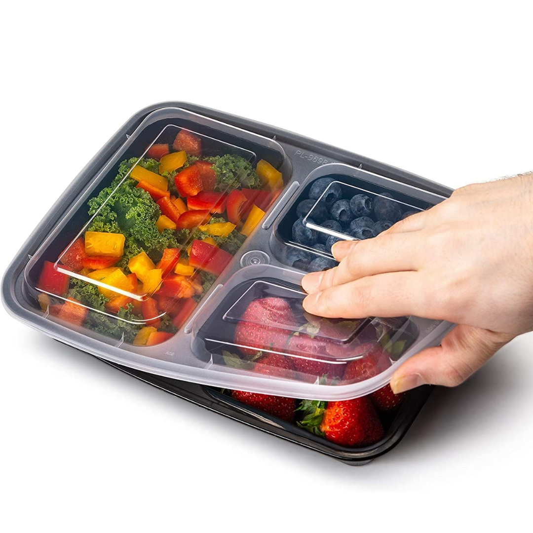 PrepMaster - Bento Box 3 Compartiments 900ml (20 pcs)