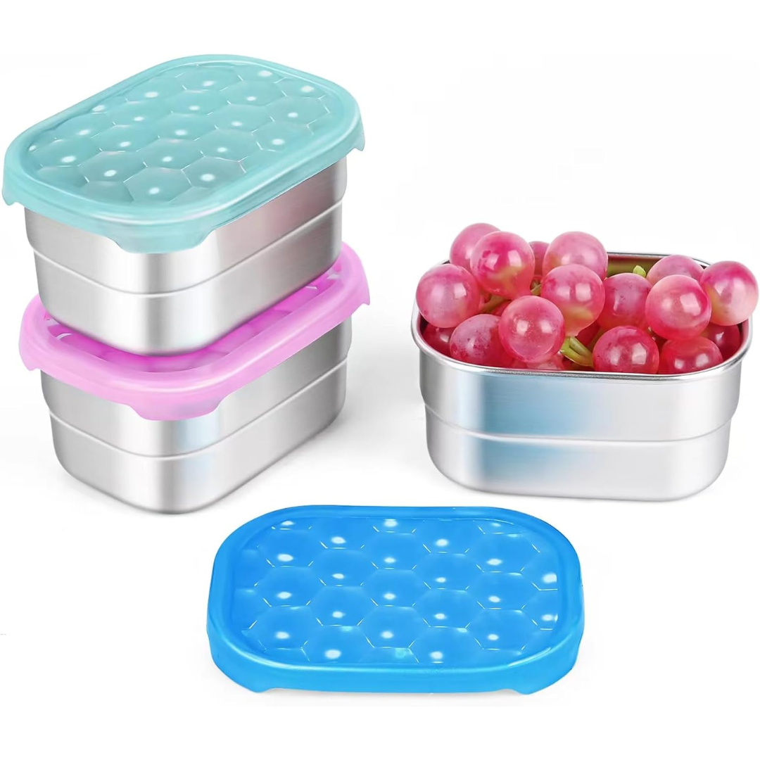 SnackGuard – Boîtes Snack Inox Couvercle Silicone