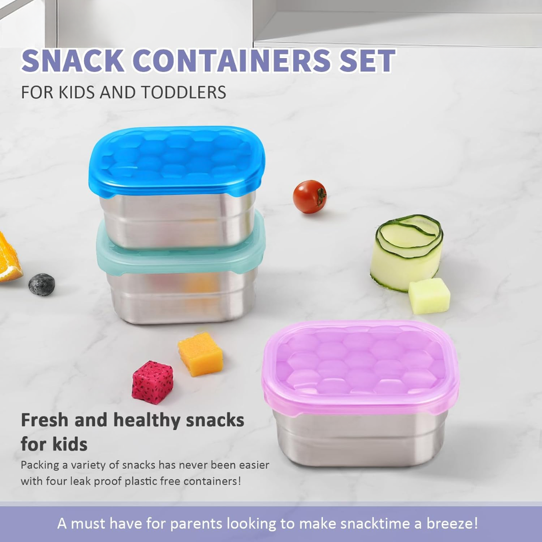 SnackGuard – Boîtes Snack Inox Couvercle Silicone