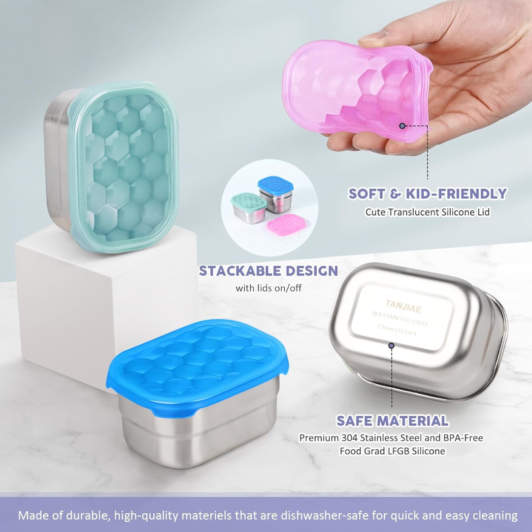SnackGuard – Boîtes Snack Inox Couvercle Silicone