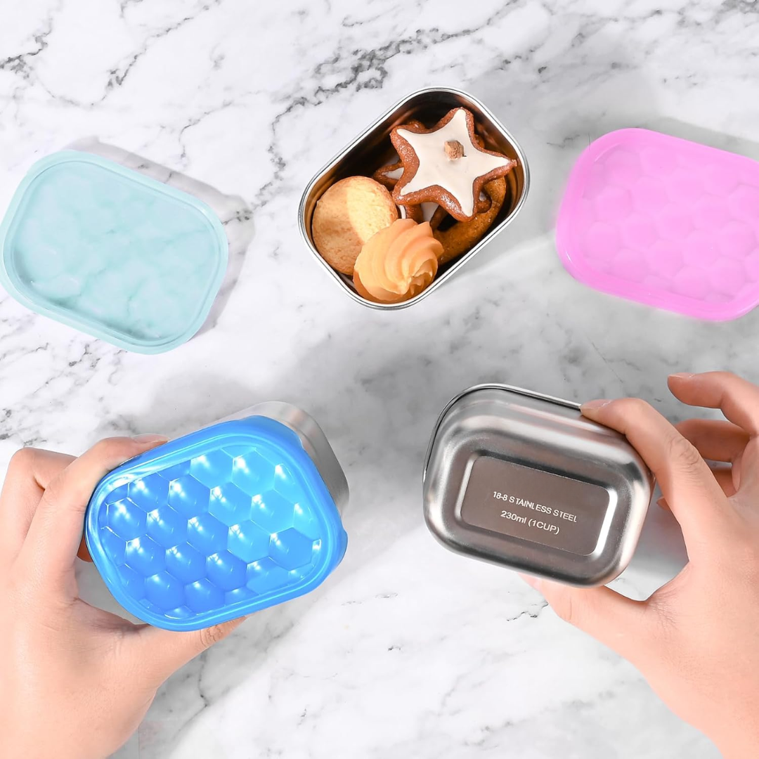 SnackGuard – Boîtes Snack Inox Couvercle Silicone