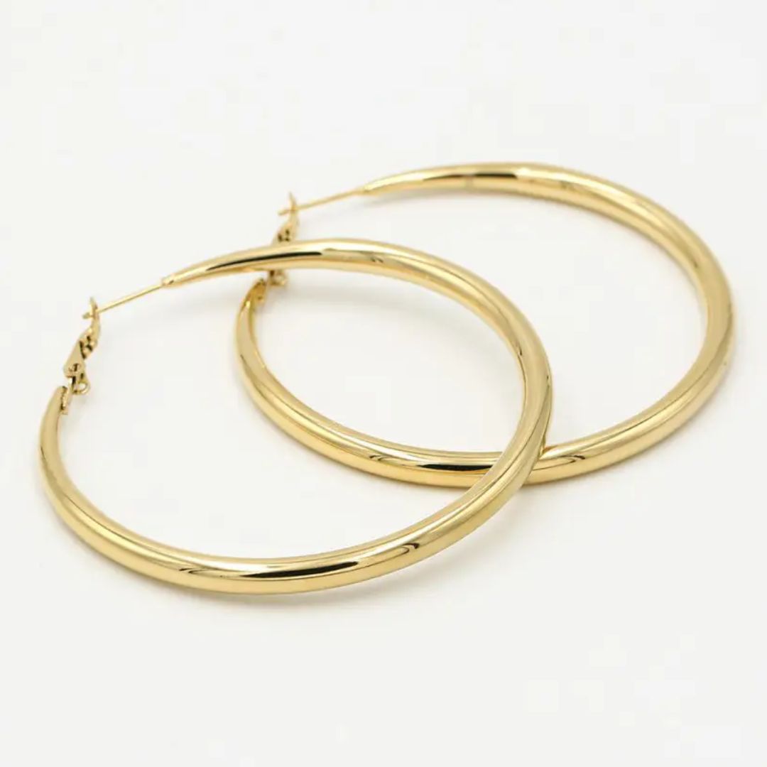 Créoles Dorées 60mm - Luxe Hypoallergène Tendance