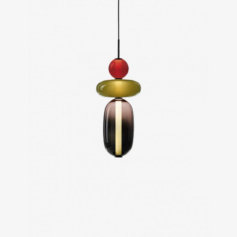VerreConfetti | Élégante Lampe Suspendue en Verre Coloré Moderne 18