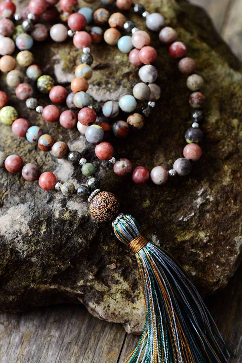 Seraphina - Collier mala chakra du cœur à 108 perles