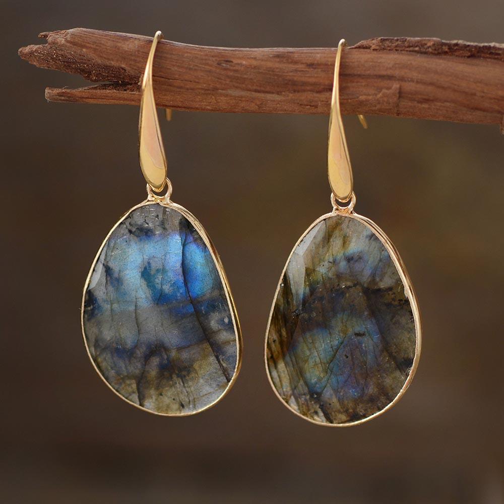 Labradorite Dream - Boucles pendantes en pierre naturelle