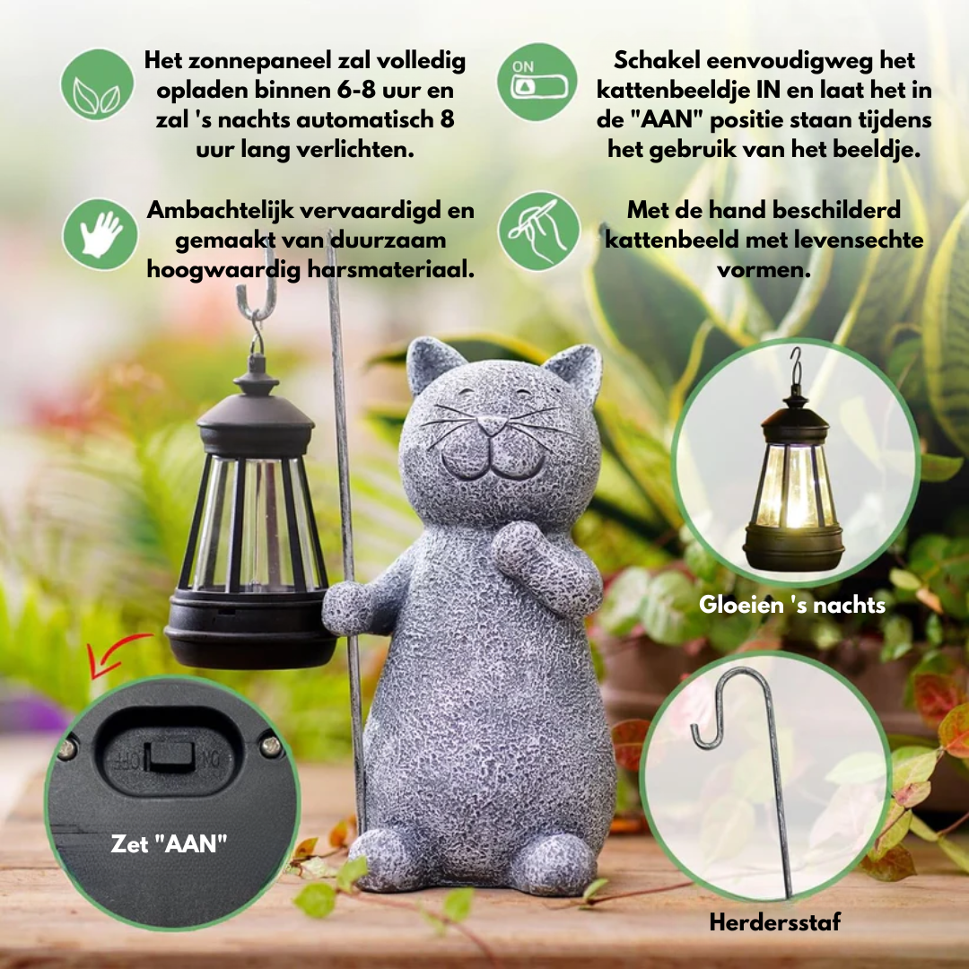 EnchantedKitty - Statue de chat décorative élégante pour extérieur