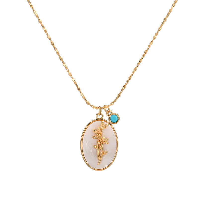 Aurora - Collier pierre de naissance et fleur de naissance