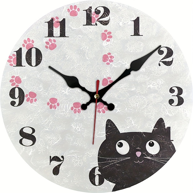 PurrTime Clock - Horloge murale chat silencieuse pour une decoration elegante