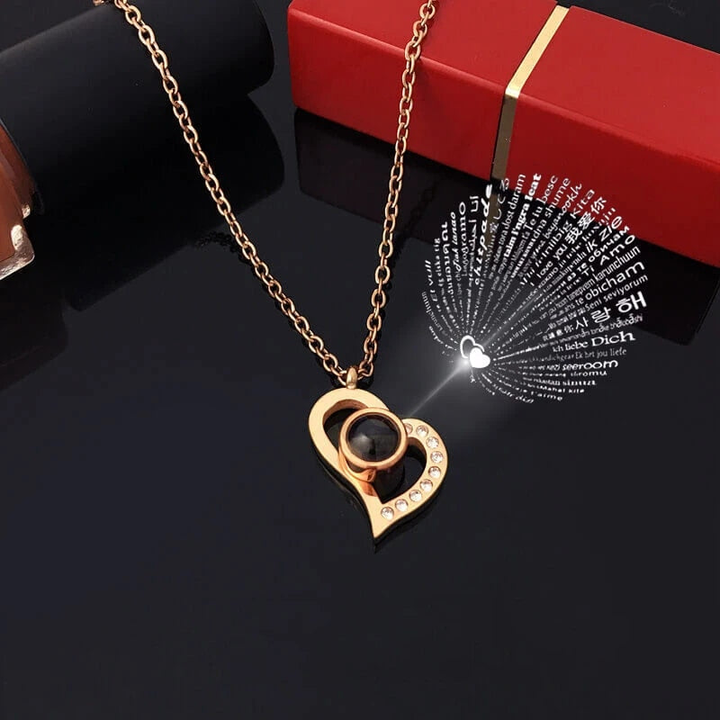 EternalLove - Collier cœur en 100 langues