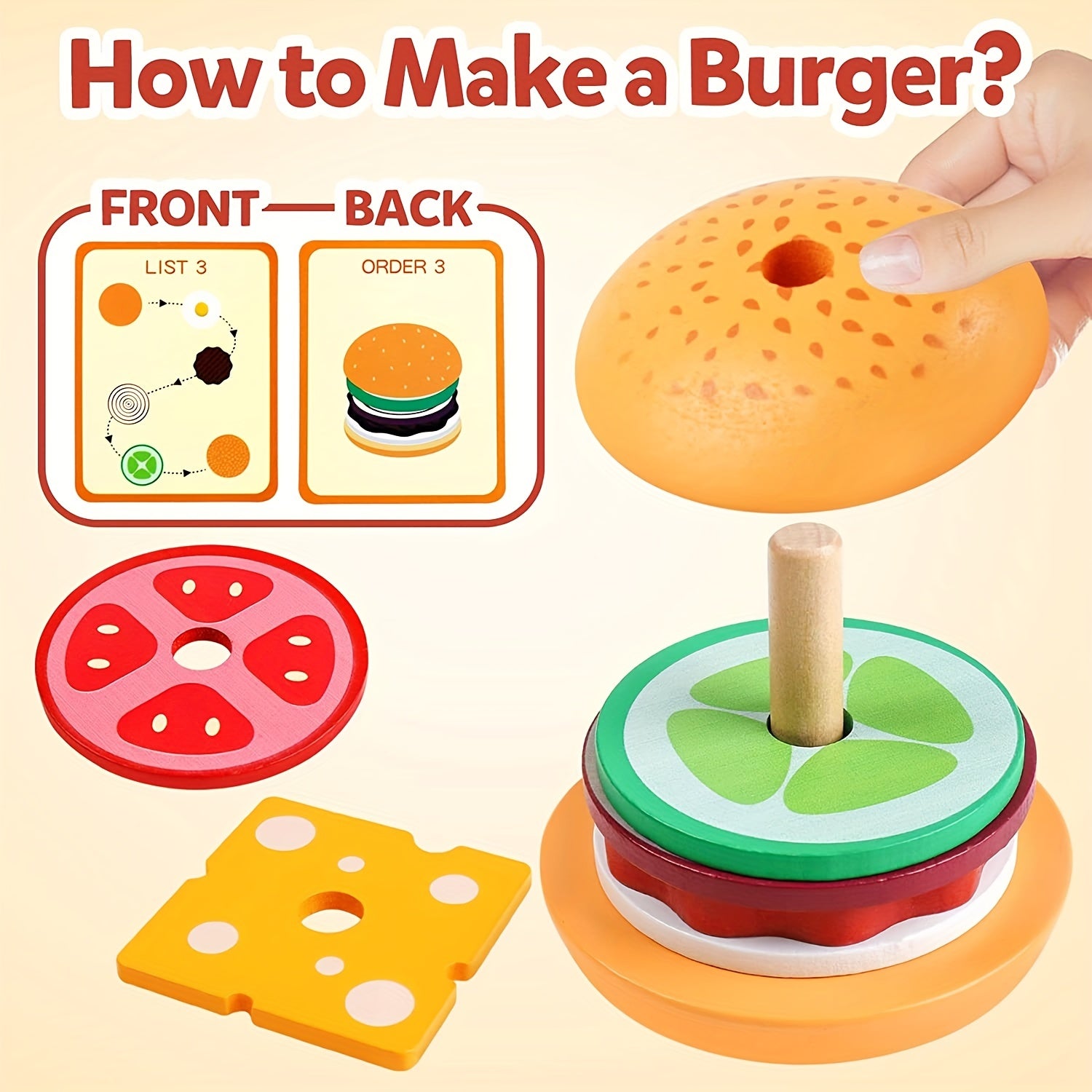 BurgerBuilders - Jouet Montessori Empilage