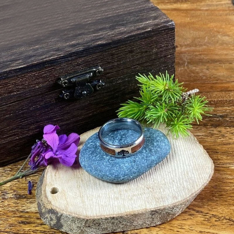 Elina - Bague arbre de vie en acier inoxydable pour femme