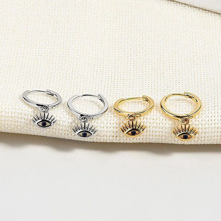 Noa - Boucles d'oreilles mauvais œil en or et argent