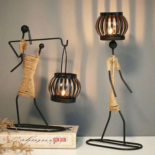 VintageMan - Bougeoir Rétro Élégant pour Intérieur